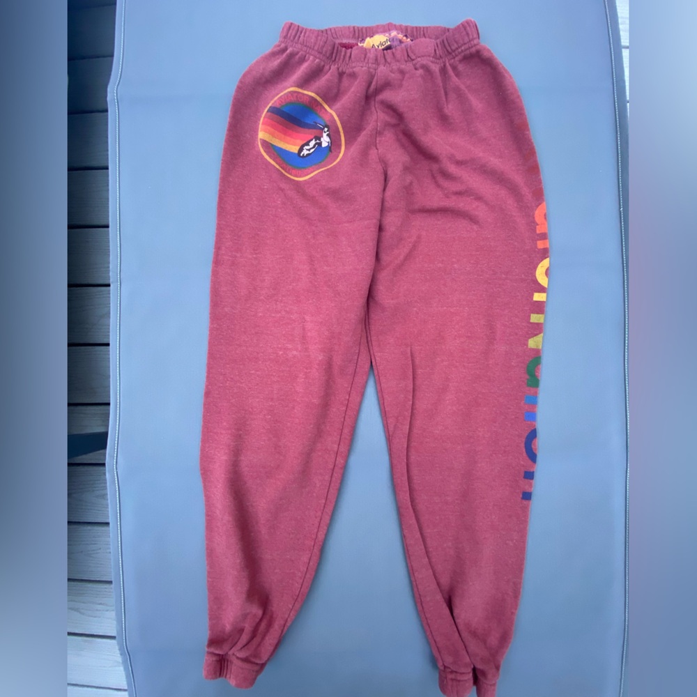 Maroon Aviator Nation joggers
